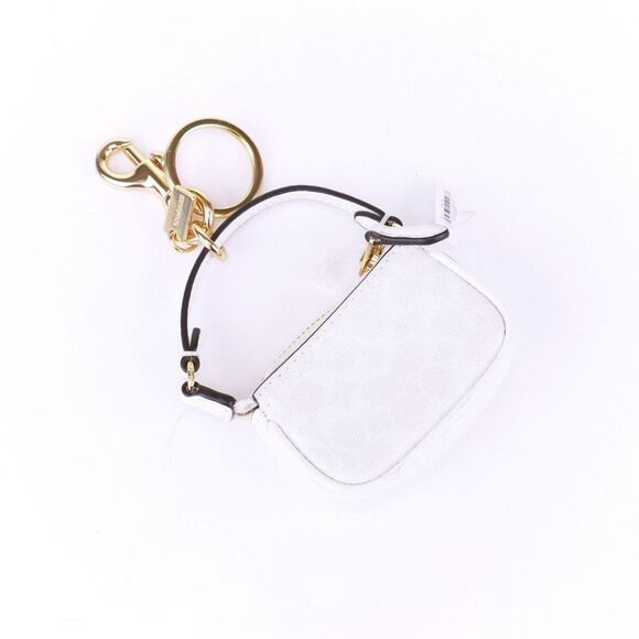 NWT COACH Signature Mini Demi Pouch Bag Charm Keychain SOLD OUT - Picture 7 of 8